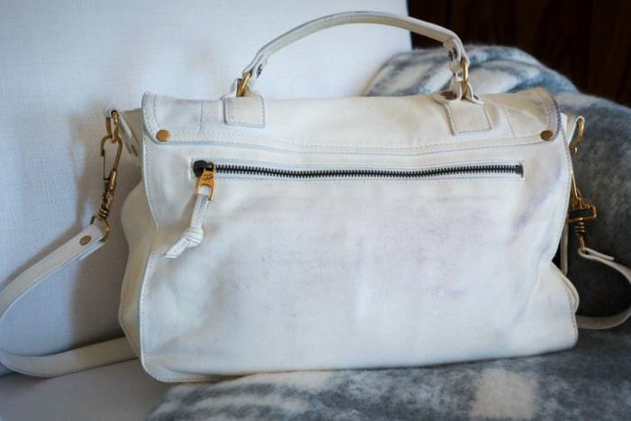 White leather bag